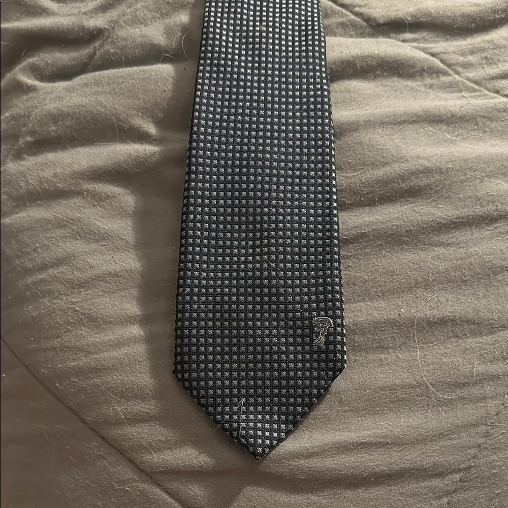 Versace Collection Blue and Gray Patterned Tie 3” width